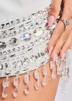 Retrofete Isadora Embellished Dress Crystal White Flash Sale