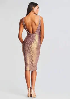Retrofete Ivy Dress Purple/Gold Cheap