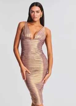 Retrofete Ivy Dress Purple/Gold Fashion