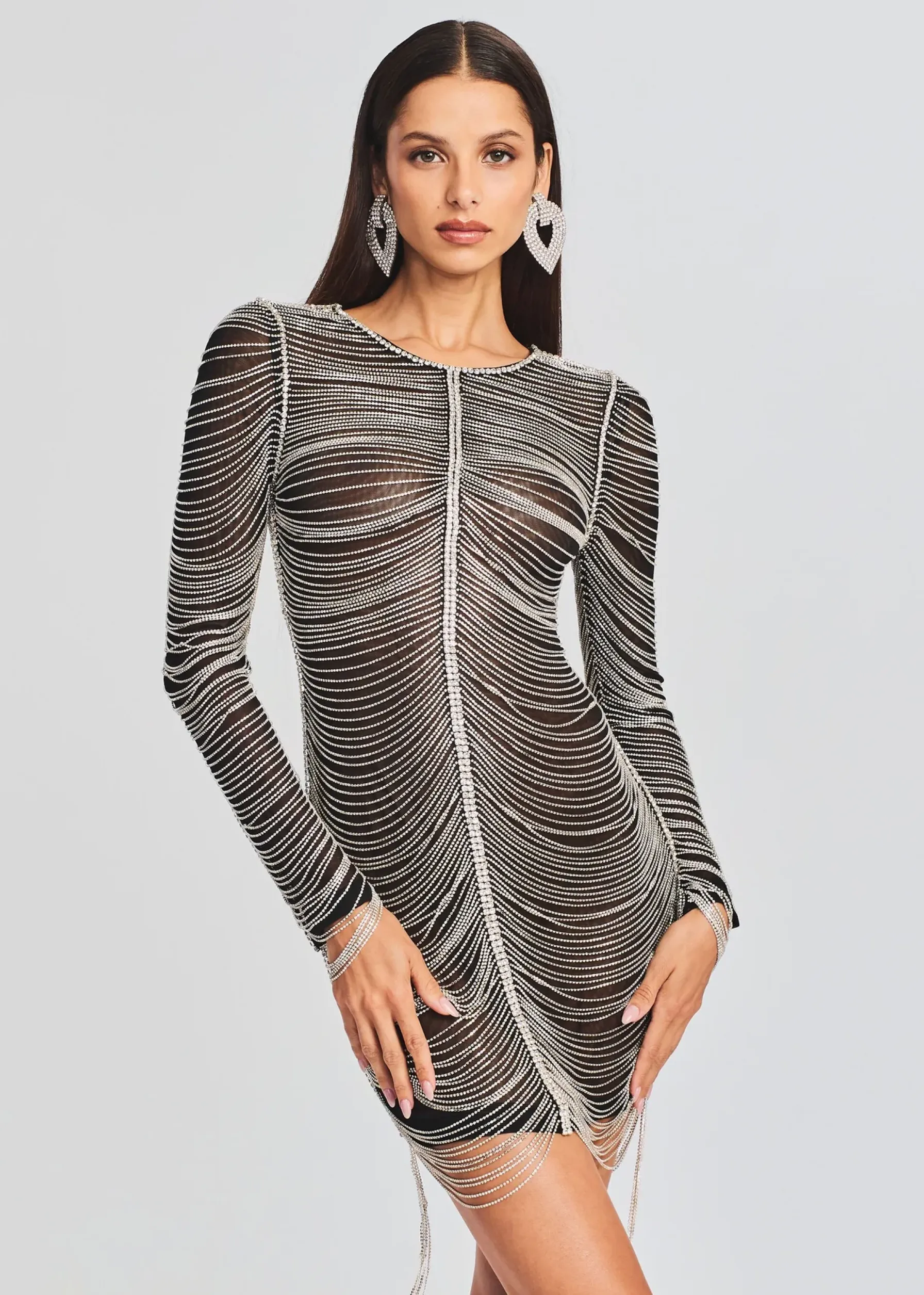 Retrofete Jacqueline Crystal Embellished Dress Black/Silver Flash Sale