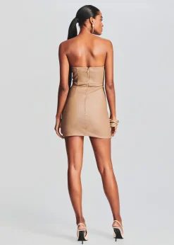 Retrofete James Coated Denim Mini Dress Coated Tannin Sale