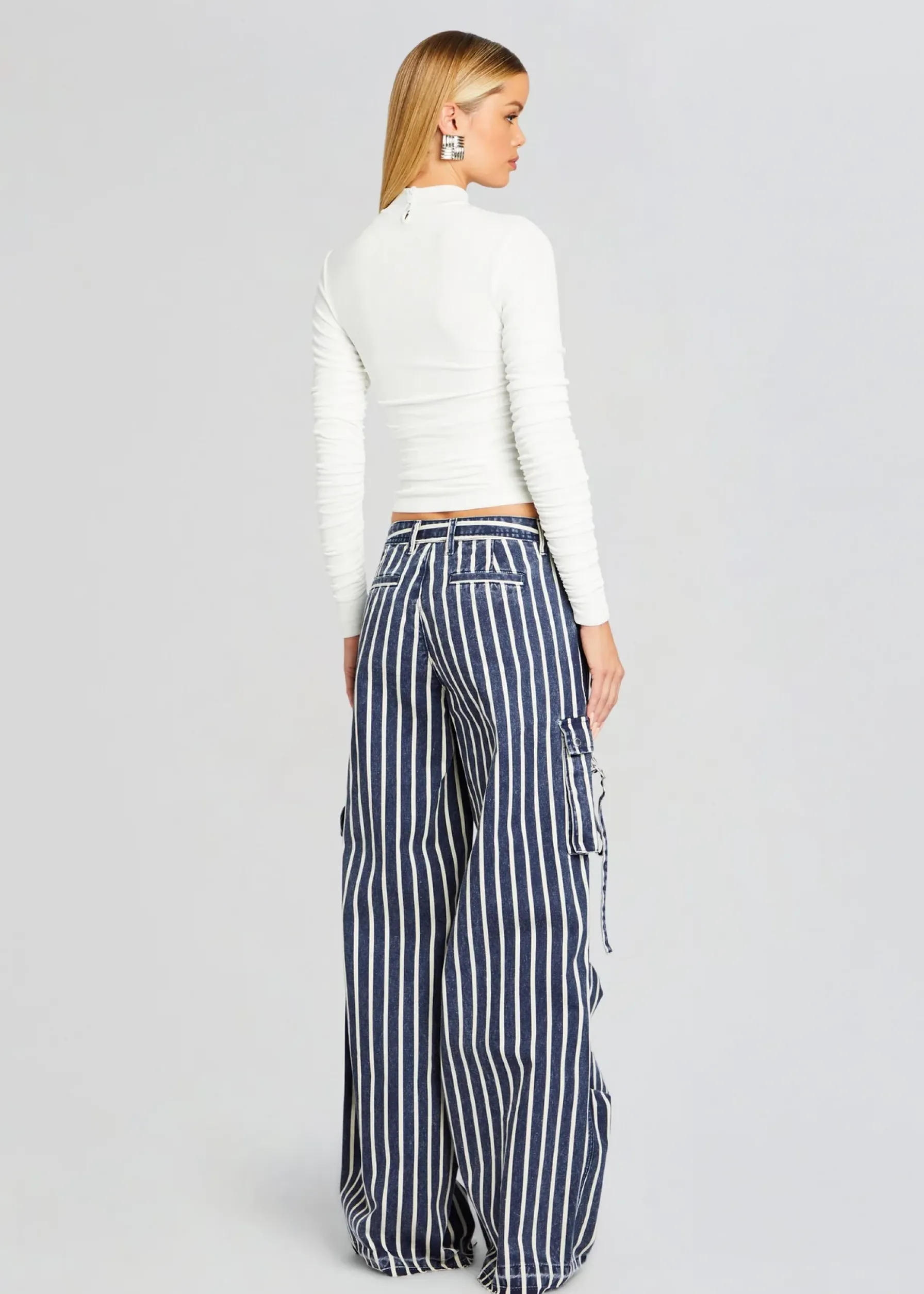 Retrofete Jane Cargo Pant Navy Stripe Fashion