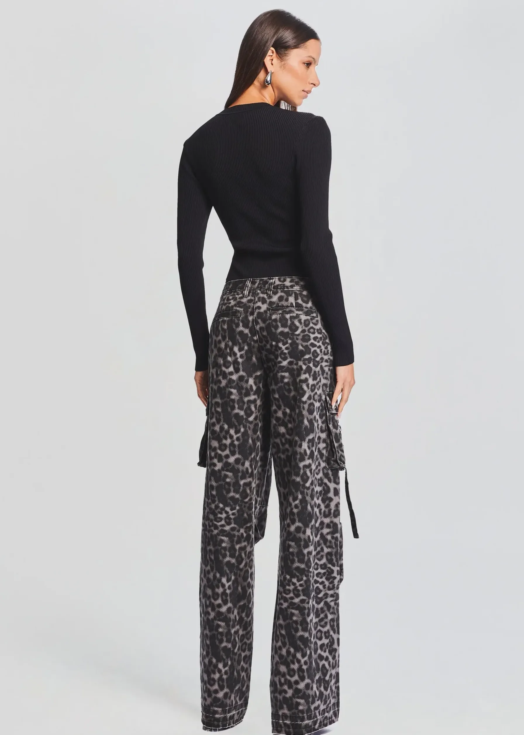 Retrofete Jane Cargo Pant Grey Leopard Discount