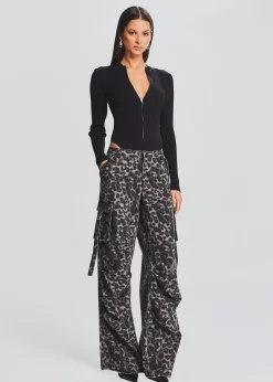 Retrofete Jane Cargo Pant Grey Leopard Discount