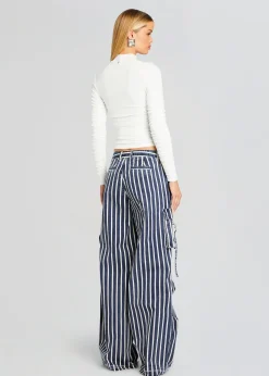 Retrofete Jane Cargo Pant Navy Stripe Best Sale