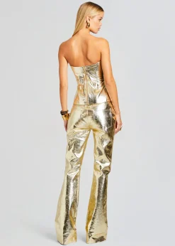 Retrofete Jenesis Leather Top Gold Best Sale