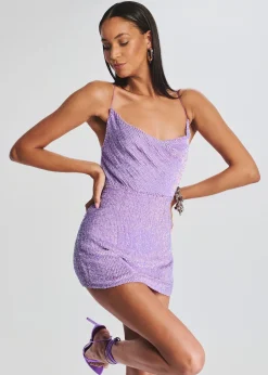 Retrofete Jill Sequin Dress Iridescent Lavender Fashion