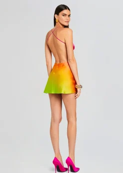 Retrofete Josefine Silk Dress Pink Lime Ombre Sale