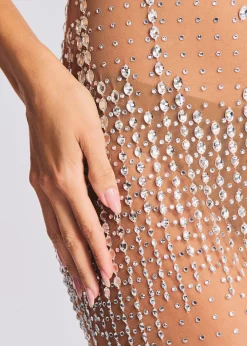 Retrofete Jovie Sequin Dress Silver/Nude Fashion