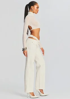 Retrofete Julie Crop Long Sleeve Top White Fashion