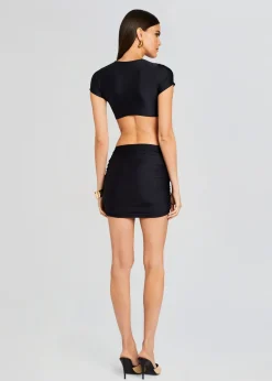 Retrofete Kaida Lycra Cropped Shirt Black Discount