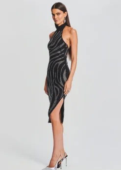 Retrofete Kaisley Knit Dress Black/Silver Zebra Online