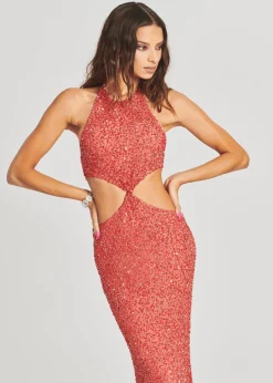 Retrofete Katerina Sequin Dress Calypso Coral Best Sale