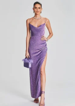 Retrofete Katya Sequin Dress Metallic Lavender Cheap