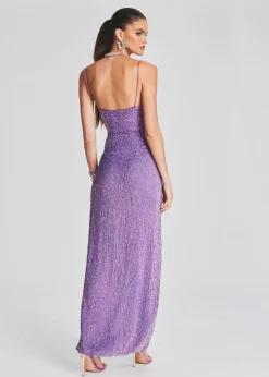 Retrofete Katya Sequin Dress Metallic Lavender Store