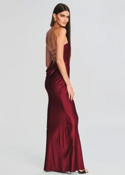 Retrofete Keaton Silk Dress Cabernet Clearance