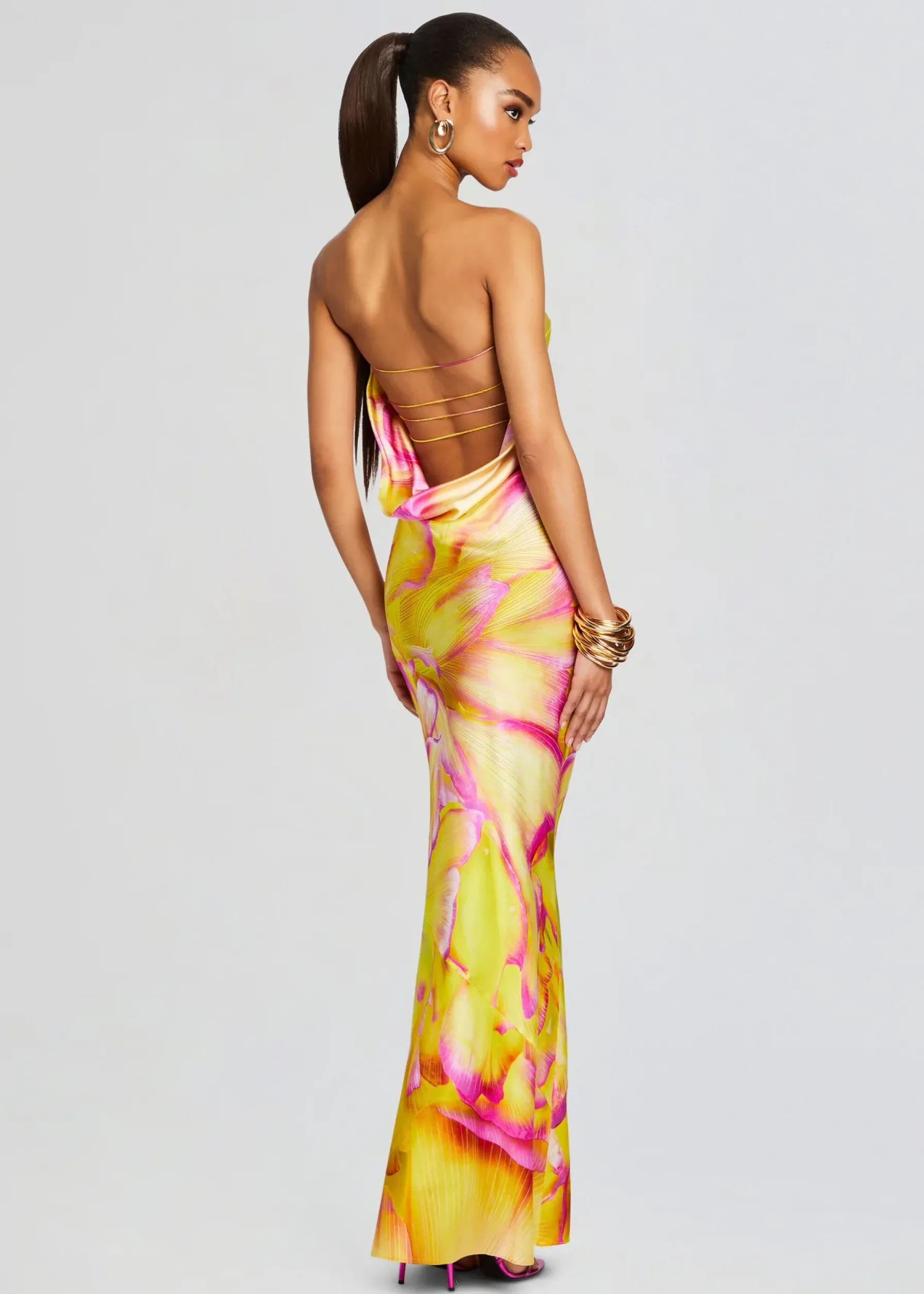 Retrofete Keaton Silk Dress Yellow Peony Flash Sale