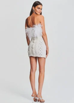 Retrofete Kimberely Embellished Knit Dress Ivory Fashion
