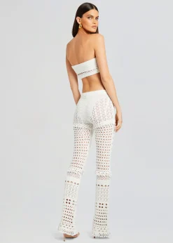 Retrofete Kyla Knit Crochet Pant Iridescent White Discount