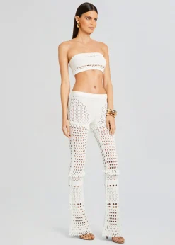 Retrofete Kyla Knit Crochet Pant Iridescent White Sale