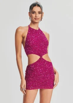 Retrofete Kyra Sequin Dress Ruby Pink Flash Sale