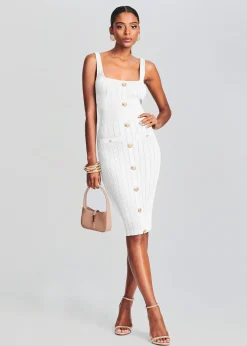 Retrofete Laney Dress White/Gold Flash Sale
