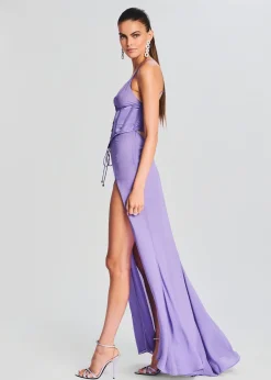 Retrofete Larissa Silk Corset Dress Dusty Lilac Cheap