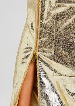 Retrofete Lavonne Leather Dress Gold Shop