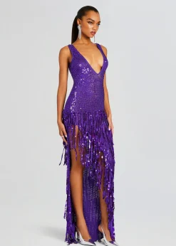 Retrofete Libra Sequin Crochet Dress Amethyst Store
