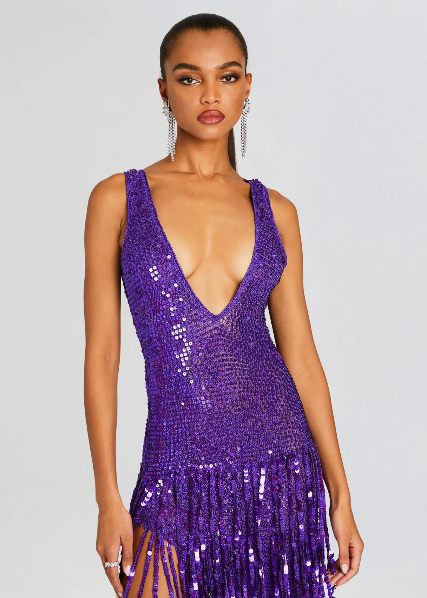 Retrofete Libra Sequin Crochet Dress Amethyst Store