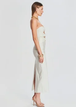 Retrofete Lily Lycra Maxi Dress Cream Best