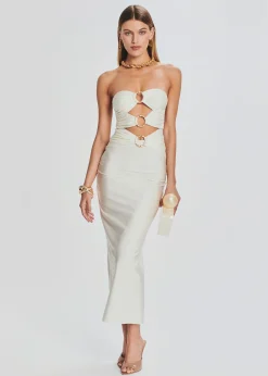 Retrofete Lily Lycra Maxi Dress Cream Best