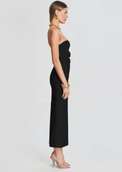 Retrofete Lily Lycra Maxi Dress Black New