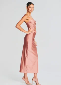 Retrofete Lily Lycra Maxi Dress Coffee Cream Hot