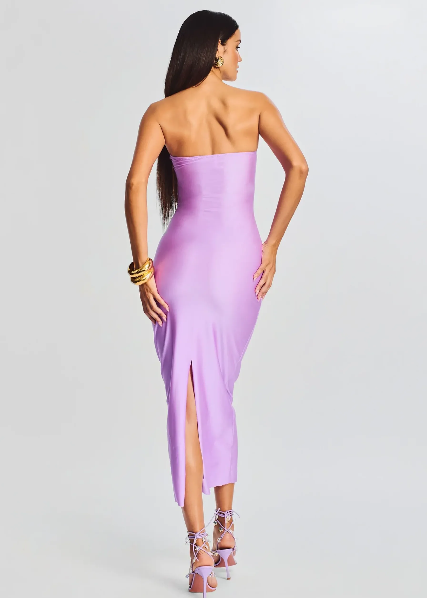 Retrofete Lily Lycra Maxi Dress Lilac Purple Flash Sale