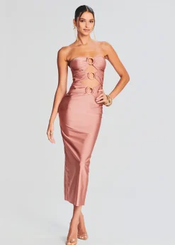 Retrofete Lily Lycra Maxi Dress Coffee Cream Hot