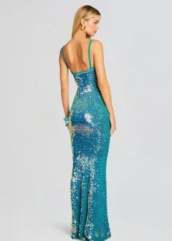 Retrofete Lisette Sequin Crochet Dress Aquamarine Clearance
