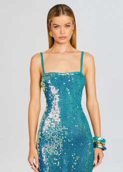 Retrofete Lisette Sequin Crochet Dress Aquamarine Flash Sale