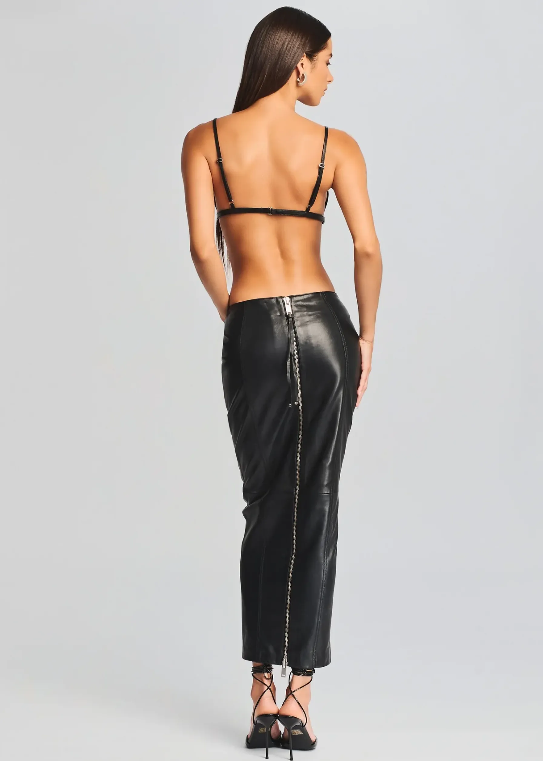 Retrofete Liza Leather Skirt Black Store