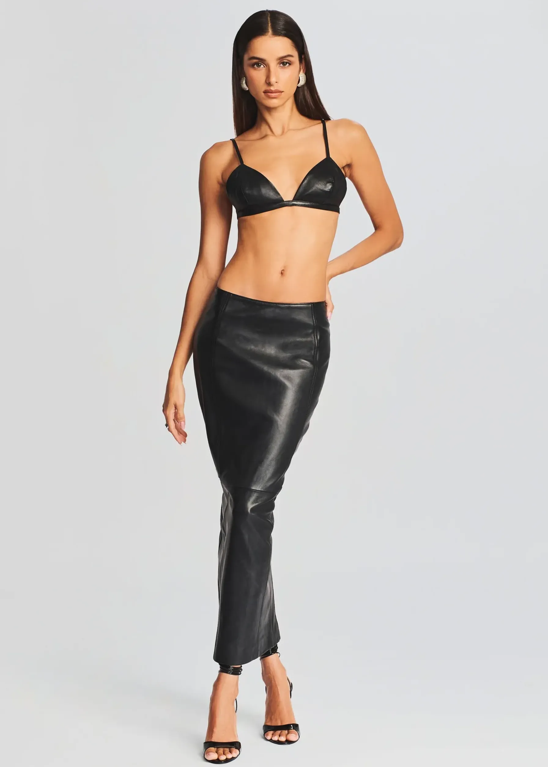 Retrofete Liza Leather Skirt Black Store