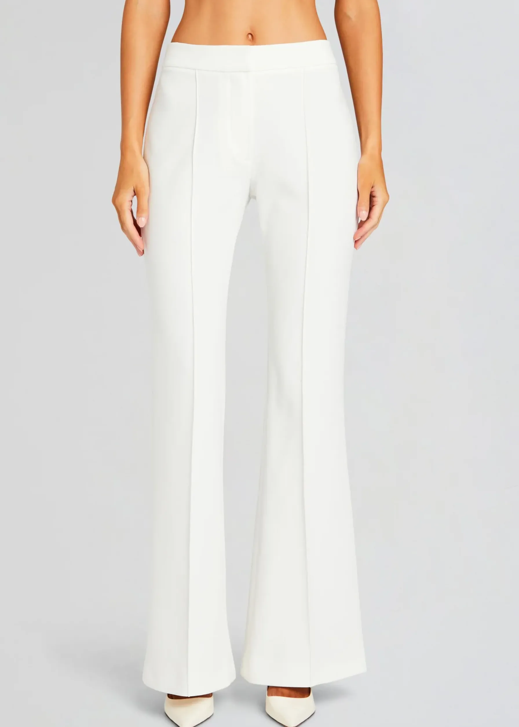 Retrofete Lizzy Low Rise Flared Trousers White Discount