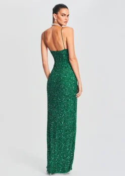 Retrofete Loretta Sequin Dress Emerald Store