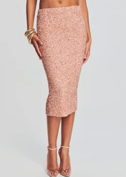 Retrofete Lowe Sequin Skirt Dusty Peach Clearance