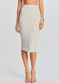 Retrofete Lowe Sequin Skirt Silver/White Flash Sale