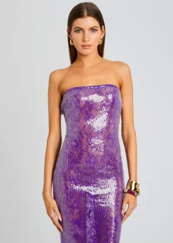Retrofete Lucia Sequin Lace Dress Amethyst Fashion