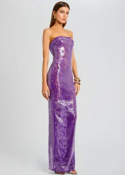Retrofete Lucia Sequin Lace Dress Amethyst Hot