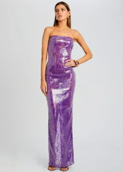 Retrofete Lucia Sequin Lace Dress Amethyst Hot