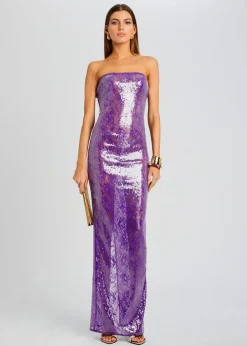 Retrofete Lucia Sequin Lace Dress Amethyst Flash Sale
