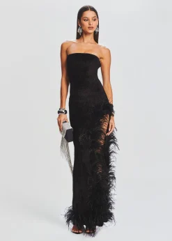 Retrofete Lula Feather Dress Black Outlet