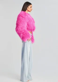 Retrofete Luxe Fur Jacket Knockout Pink Cheap
